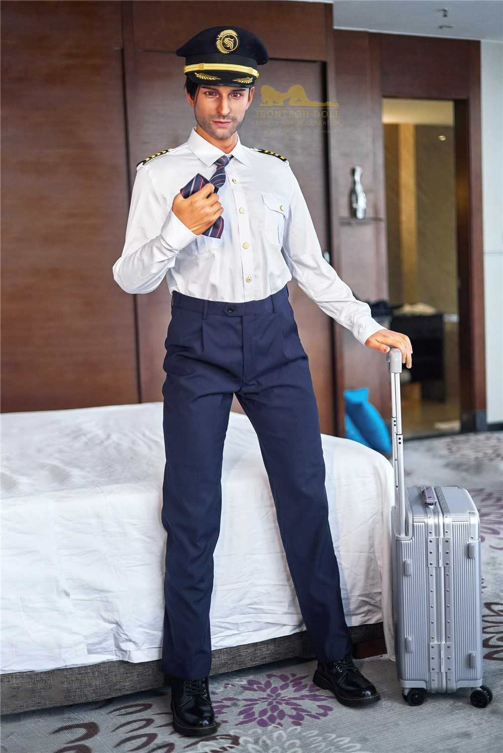 IronTech 176cm (5ft7') Luxury Airline Pilot Full Size Silicone Male Sex Doll - George