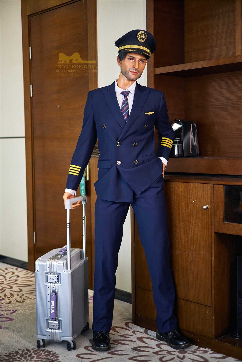 IronTech 176cm (5ft7') Luxury Airline Pilot Full Size Silicone Male Sex Doll - George