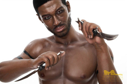IronTech 176cm (5ft7') Muscular Ebony Fantasy Silicone Male Sex Doll - Bill