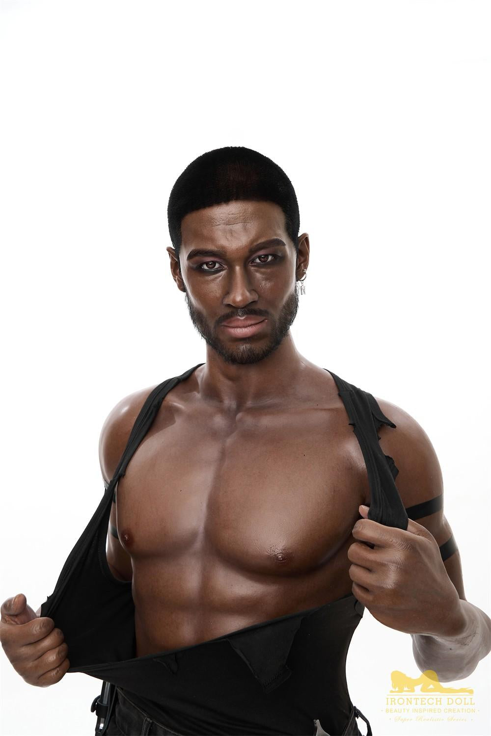 IronTech 176cm (5ft7') Muscular Ebony Fantasy Silicone Male Sex Doll - Bill