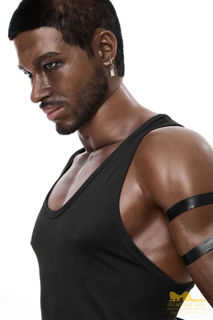 IronTech 176cm (5ft7') Muscular Ebony Fantasy Silicone Male Sex Doll - Bill