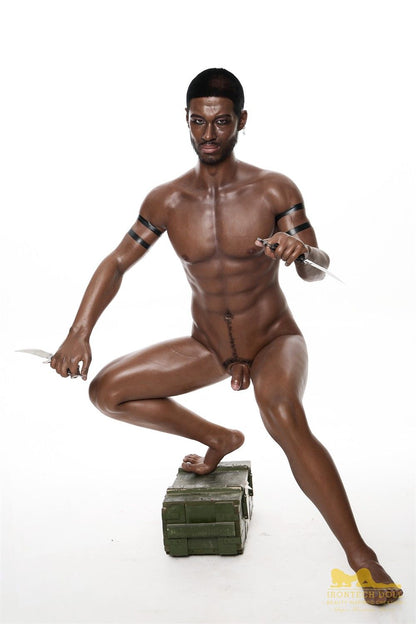 IronTech 176cm (5ft7') Muscular Ebony Fantasy Silicone Male Sex Doll - Bill