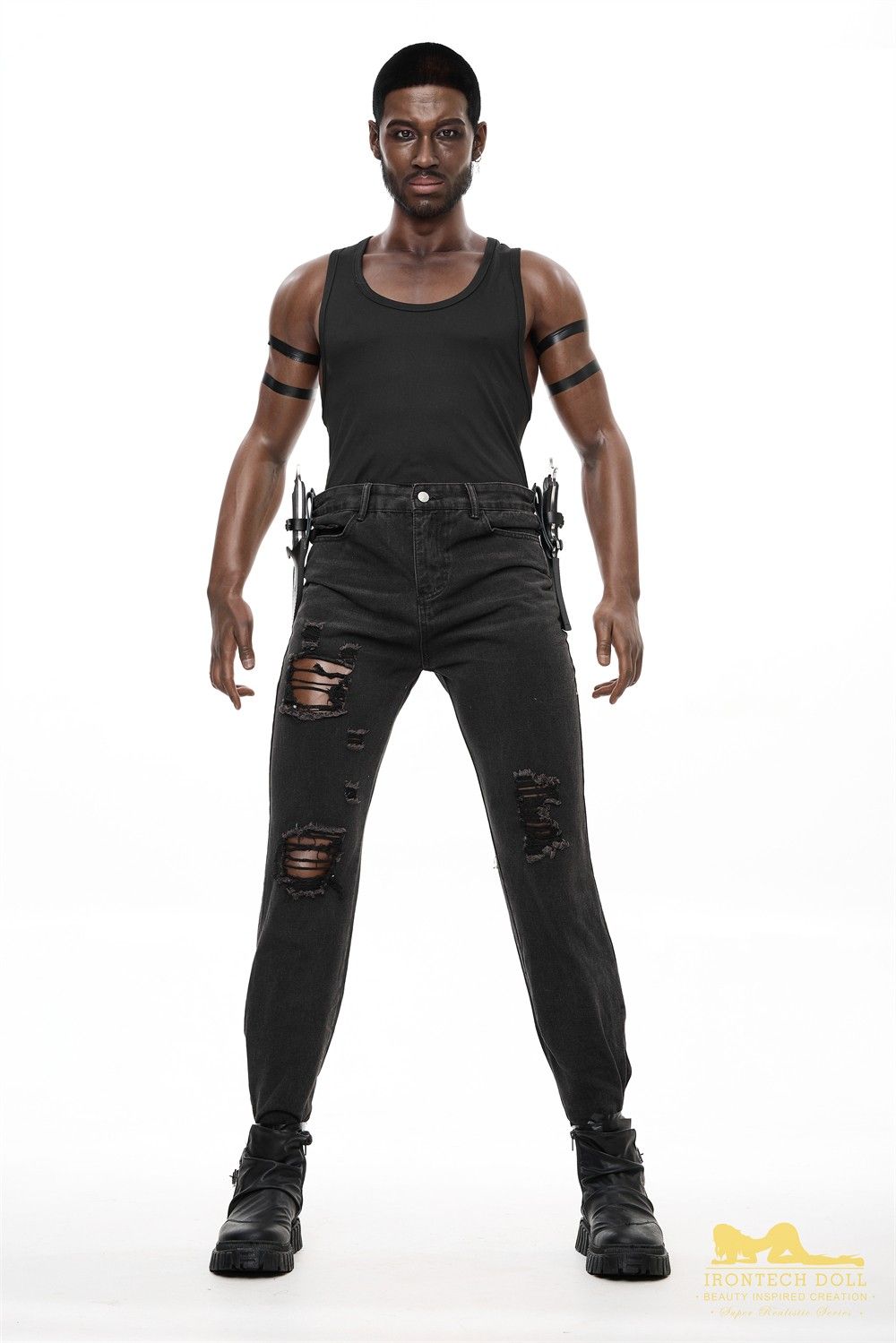 IronTech 176cm (5ft7') Muscular Ebony Fantasy Silicone Male Sex Doll - Bill