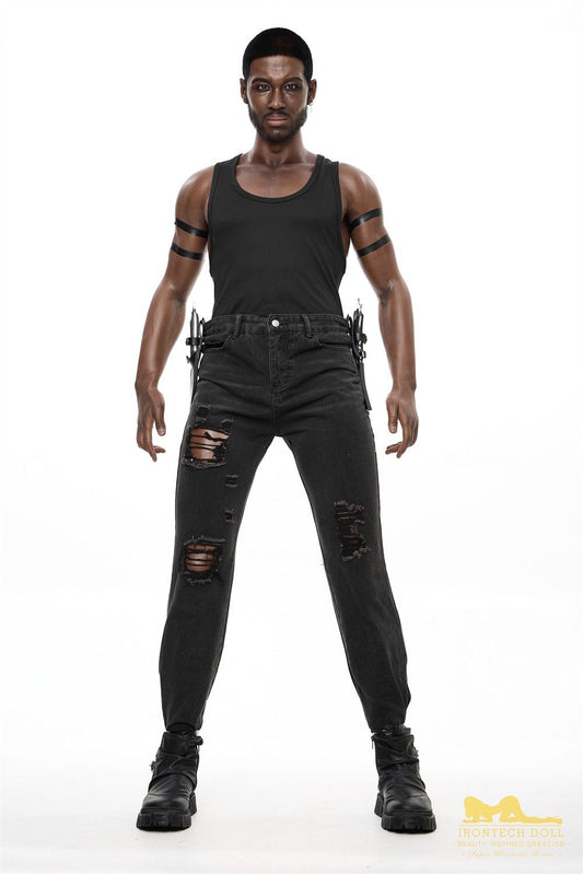 IronTech 176cm (5ft7') Muscular Ebony Fantasy Silicone Male Sex Doll - Bill