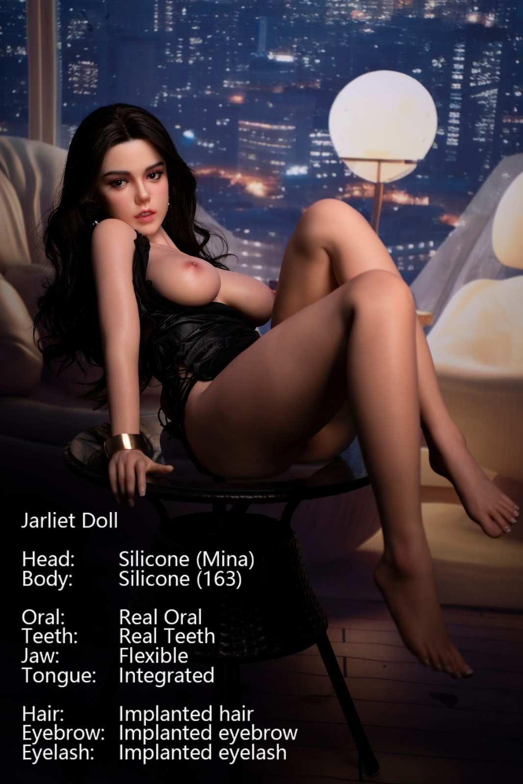 Jarliet Dolls 163cm (5ft3") Elegant Dark Brunette Silicone Sex Doll - Mina