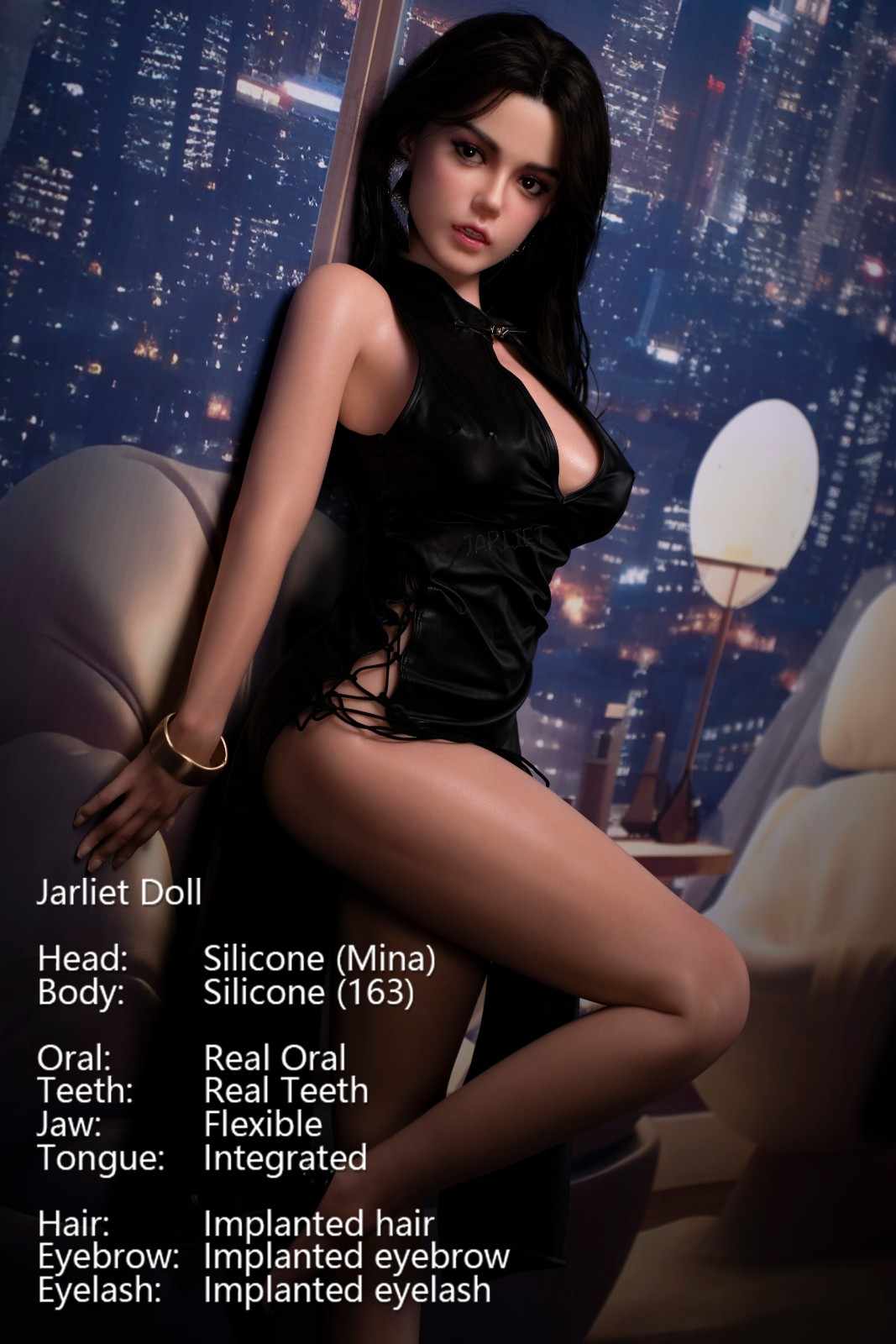 Jarliet Dolls 163cm (5ft3") Elegant Dark Brunette Silicone Sex Doll - Mina
