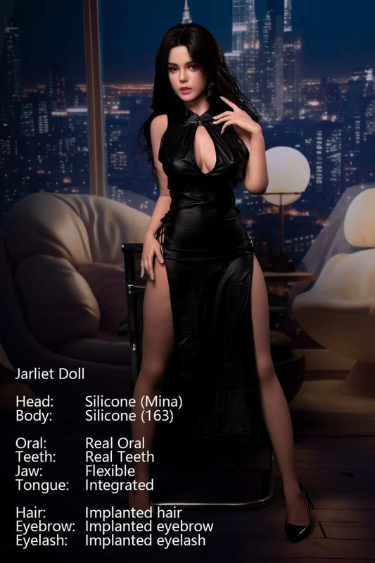 Jarliet Dolls 163cm (5ft3") Elegant Dark Brunette Silicone Sex Doll - Mina