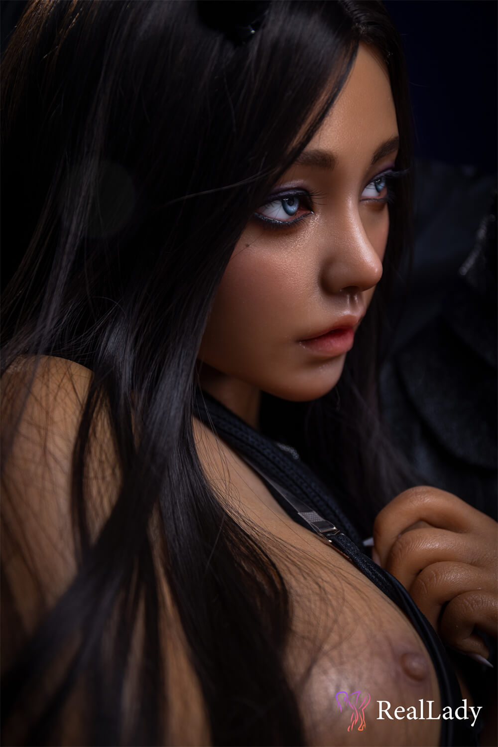 Real Lady Doll 170cm (5ft7") D-Cup Black Angel Silicone Sex Doll - Eileen
