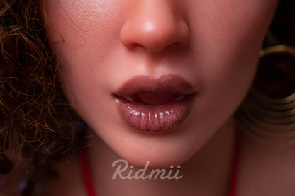 Ridmii 162cm (5ft3") Sexy Curly TPE Body Silicone Head Sex Doll - Anita