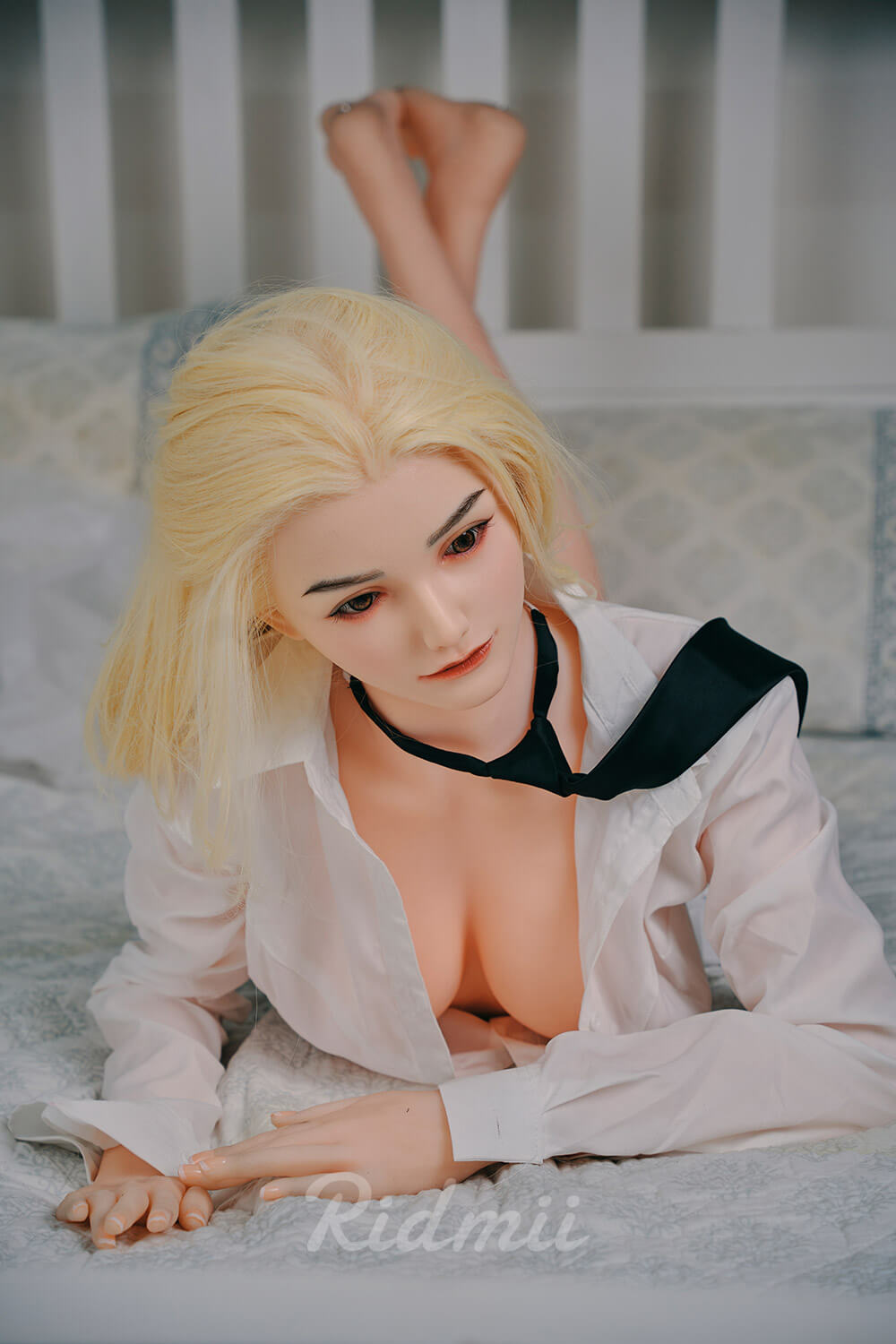 Ridmii 165cm (5ft4") Blonde Hybrid Silicone Head & TPE Body Love Sex Doll - Alma