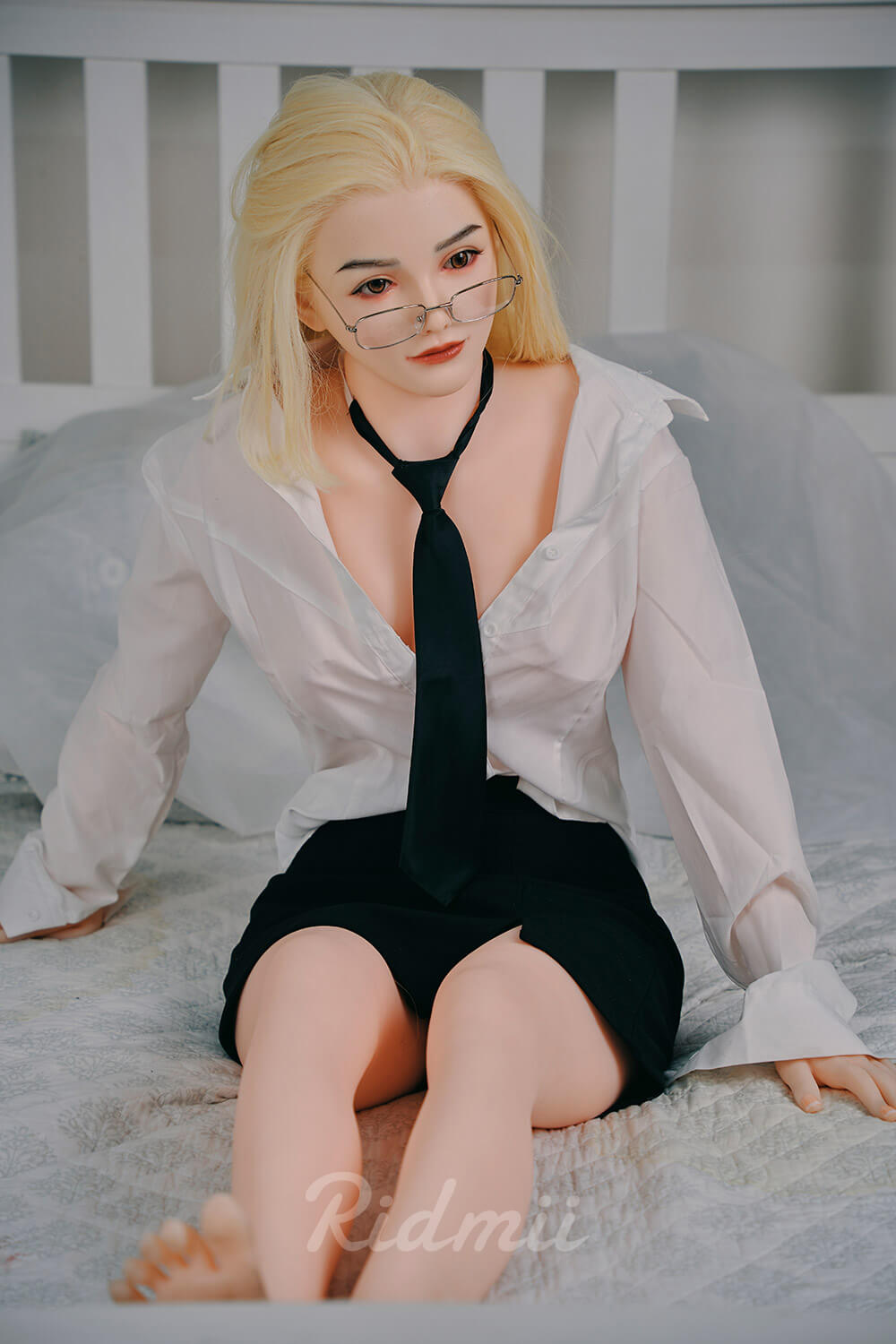Ridmii 165cm (5ft4") Blonde Hybrid Silicone Head & TPE Body Love Sex Doll - Alma
