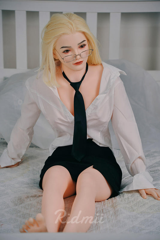 Ridmii 165cm (5ft4") Blonde Hybrid Silicone Head & TPE Body Love Sex Doll - Alma