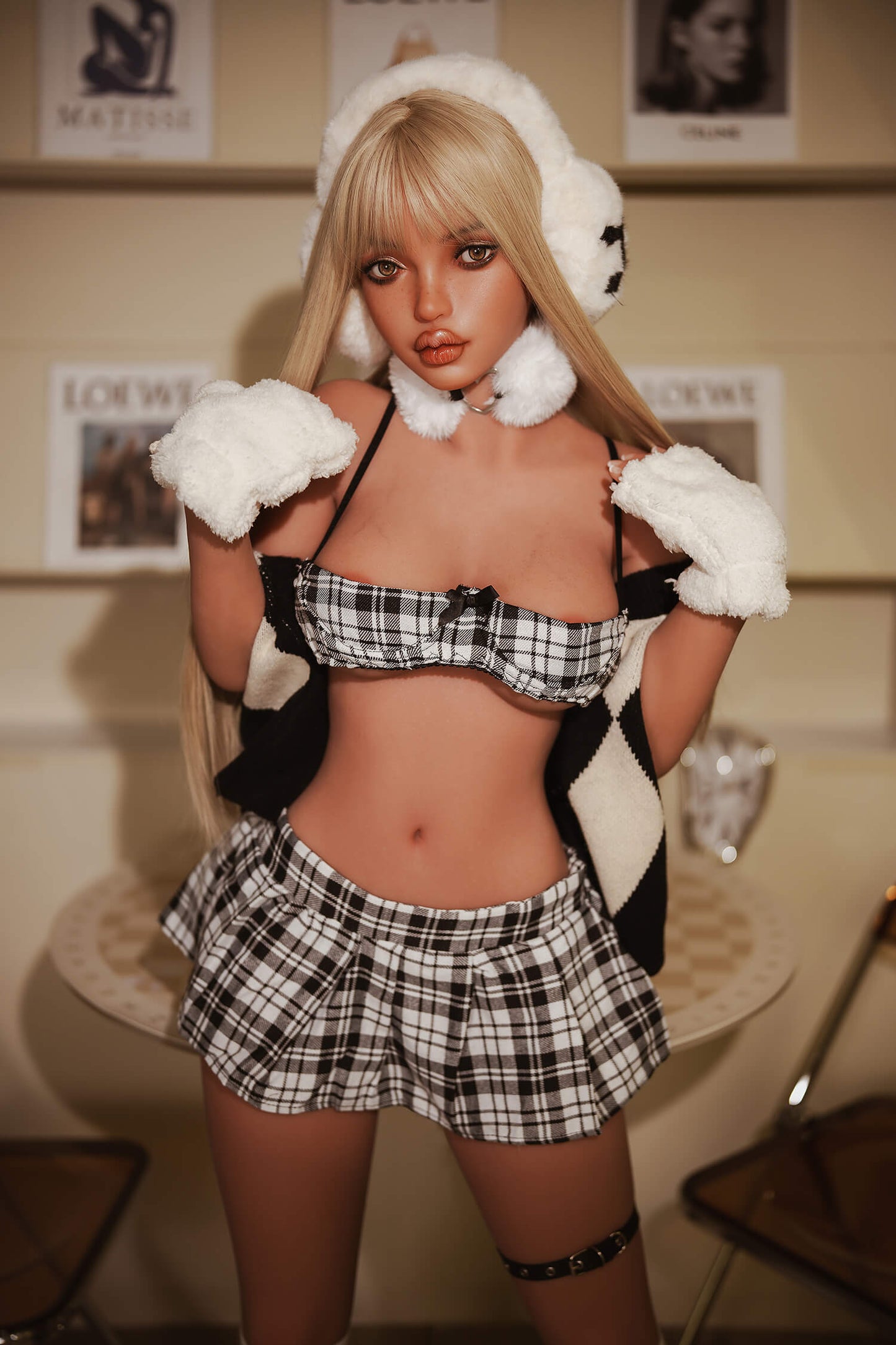 Rosretty 152cm (4ft9") Blonde with Sexy Lips Hybrid Sex Doll - C-Cup - Ninie