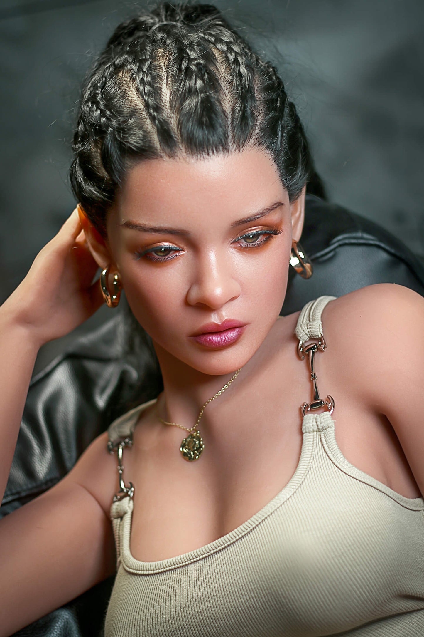 Rosretty 166cm (5ft4") Ebony Hybrid Sex Love Doll - C-Cup - Cherry