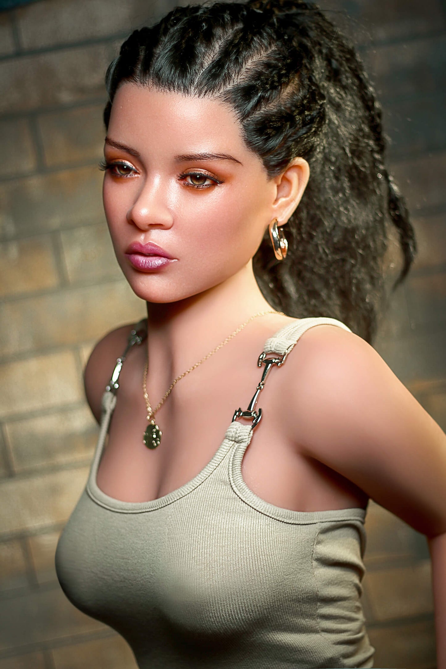 Rosretty 166cm (5ft4") Ebony Hybrid Sex Love Doll - C-Cup - Cherry