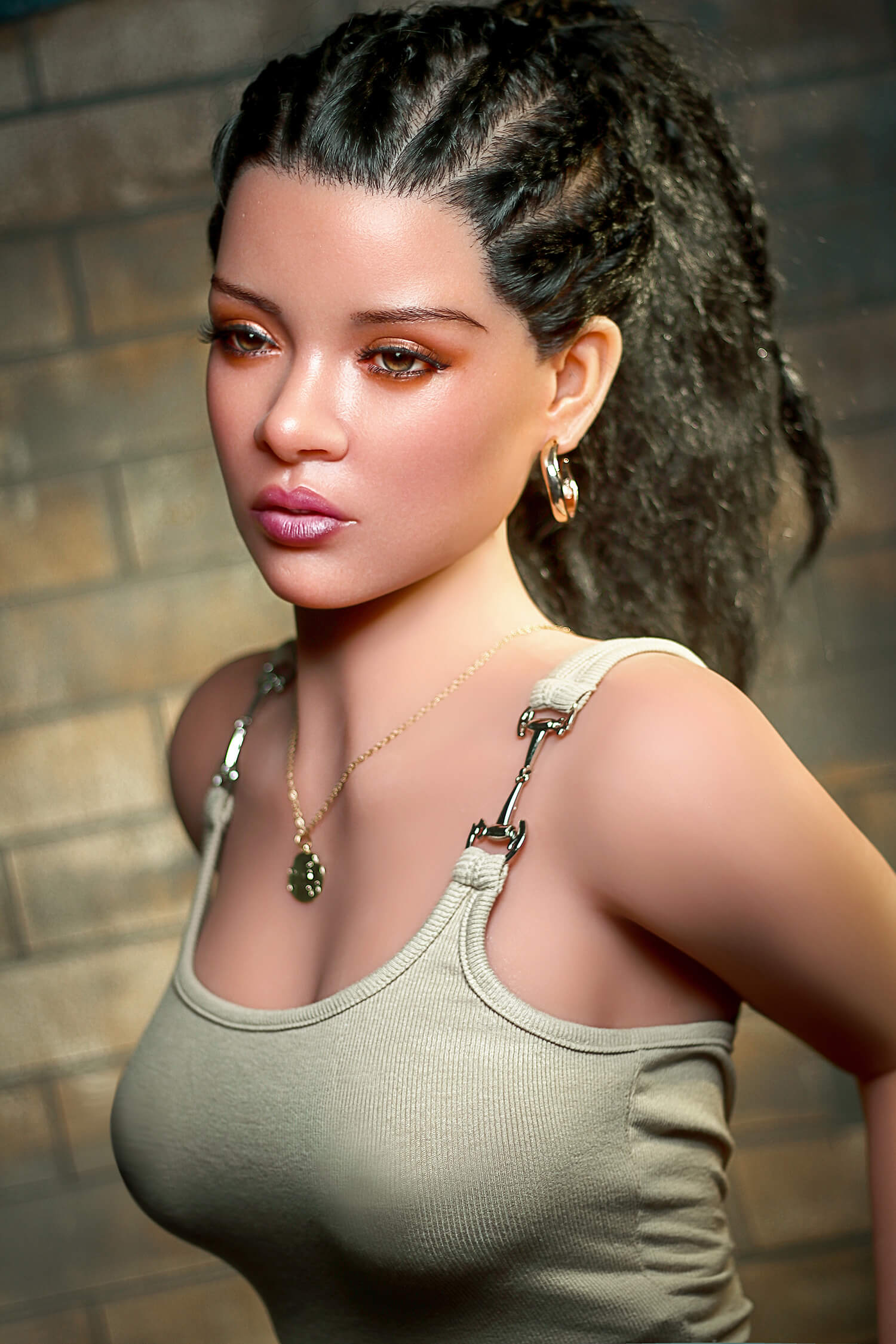 Rosretty 166cm (5ft4") Ebony Hybrid Sex Love Doll - C-Cup - Cherry