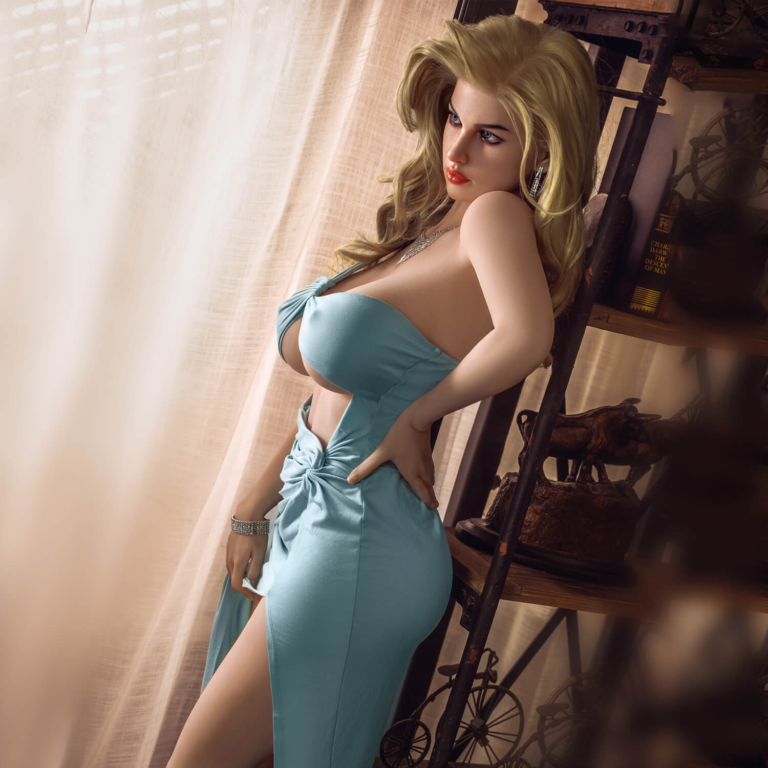 Rosretty 170cm (5ft5") Elegant Blonde Hybrid Sex Doll - D-Cup - Seraphina