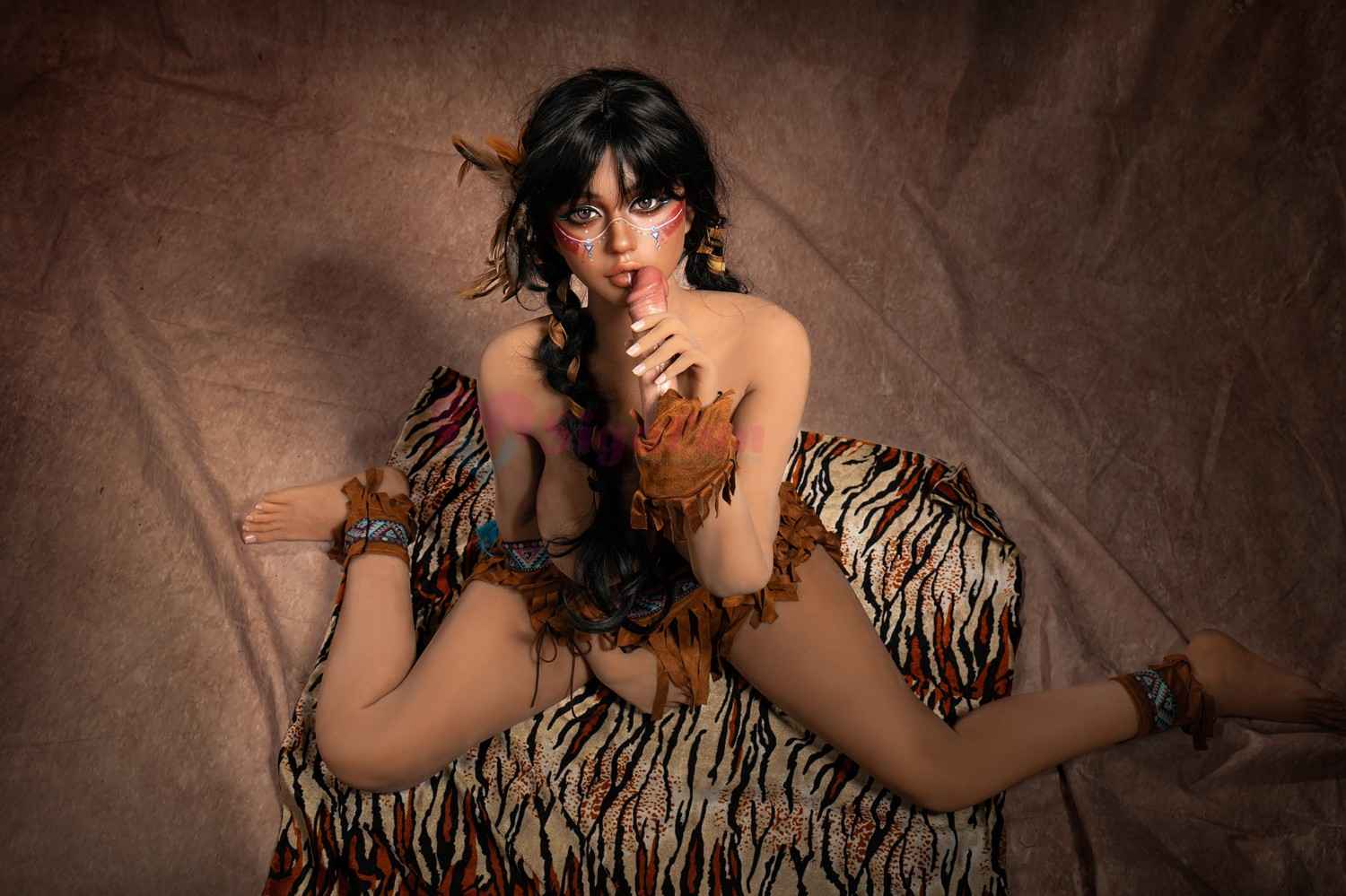 Sigafun 159cm (5ft2") American Indian Silicone Head Sex Doll - Ada