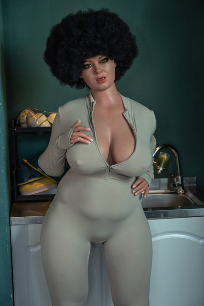 Starpery 161cm (5ft3") Chubby Afro Skin Tan Silicone Sex Dolls - H-Cup - Ursula