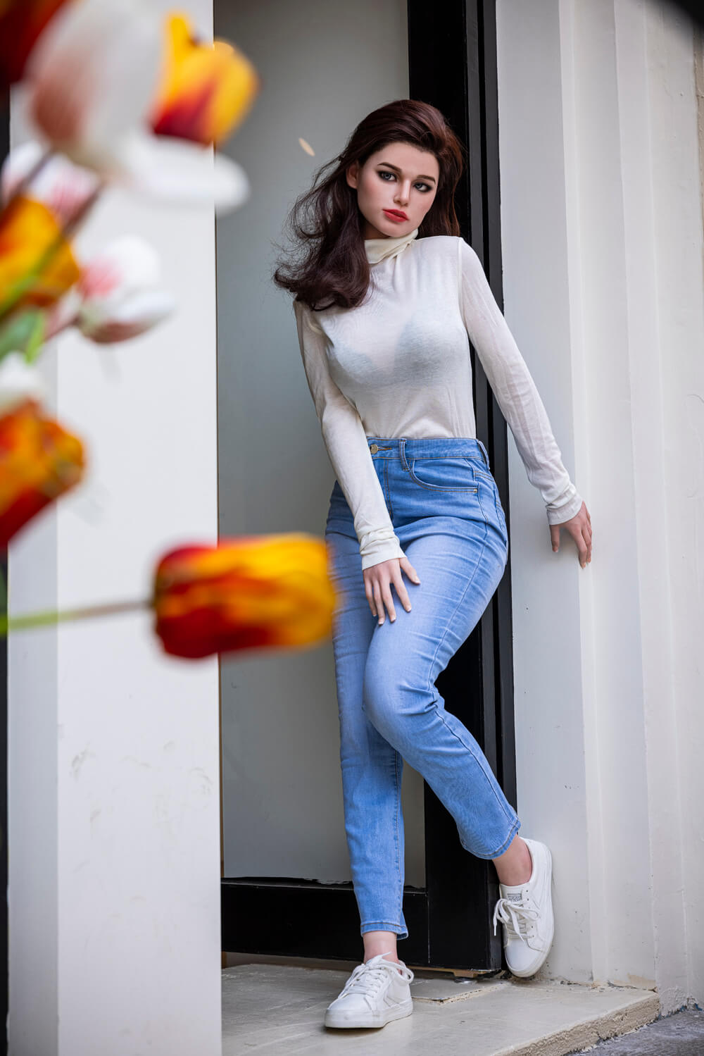 Starpery 171cm (5ft9") Sexy Brunette ROS Head Silicone Sex Doll - D-Cup - Christina