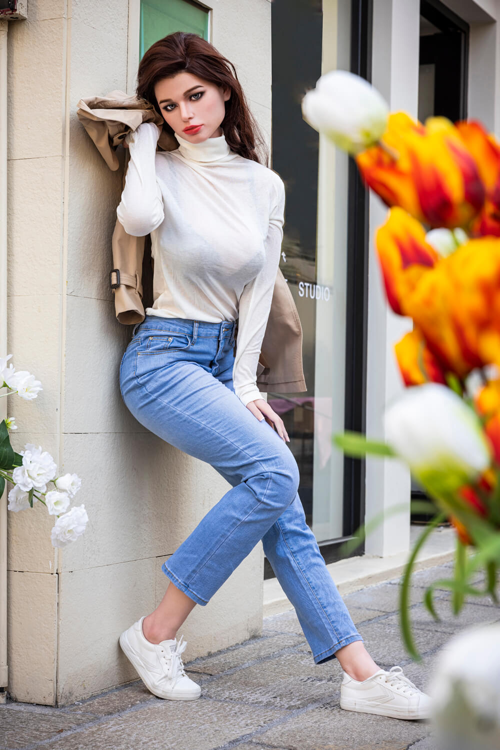 Starpery 171cm (5ft9") Sexy Brunette ROS Head Silicone Sex Doll - D-Cup - Christina