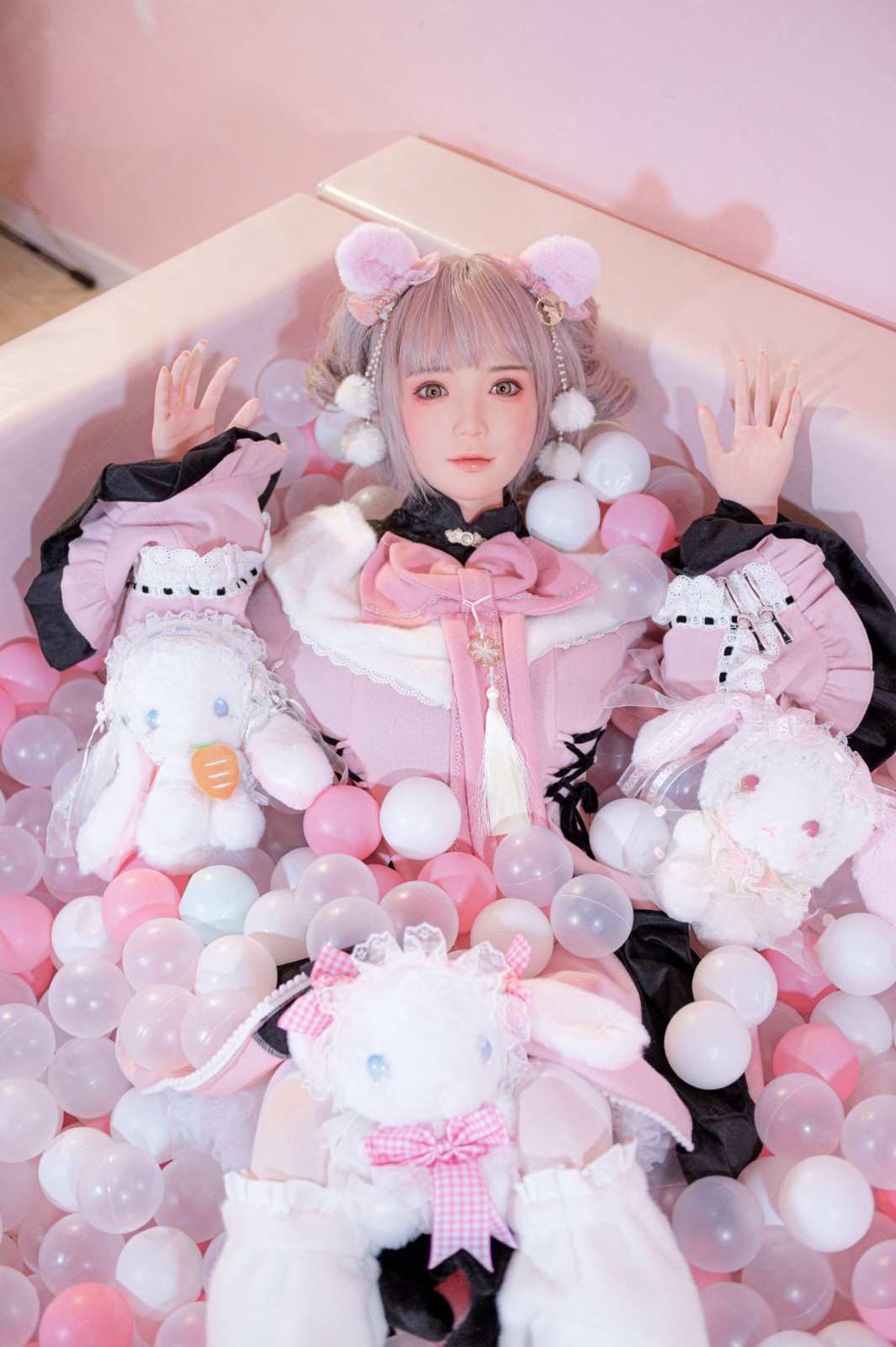 XY Dolls 148cm (4ft8") Tender Pink Hair Silicone Sex Doll - C-Cup - Jill