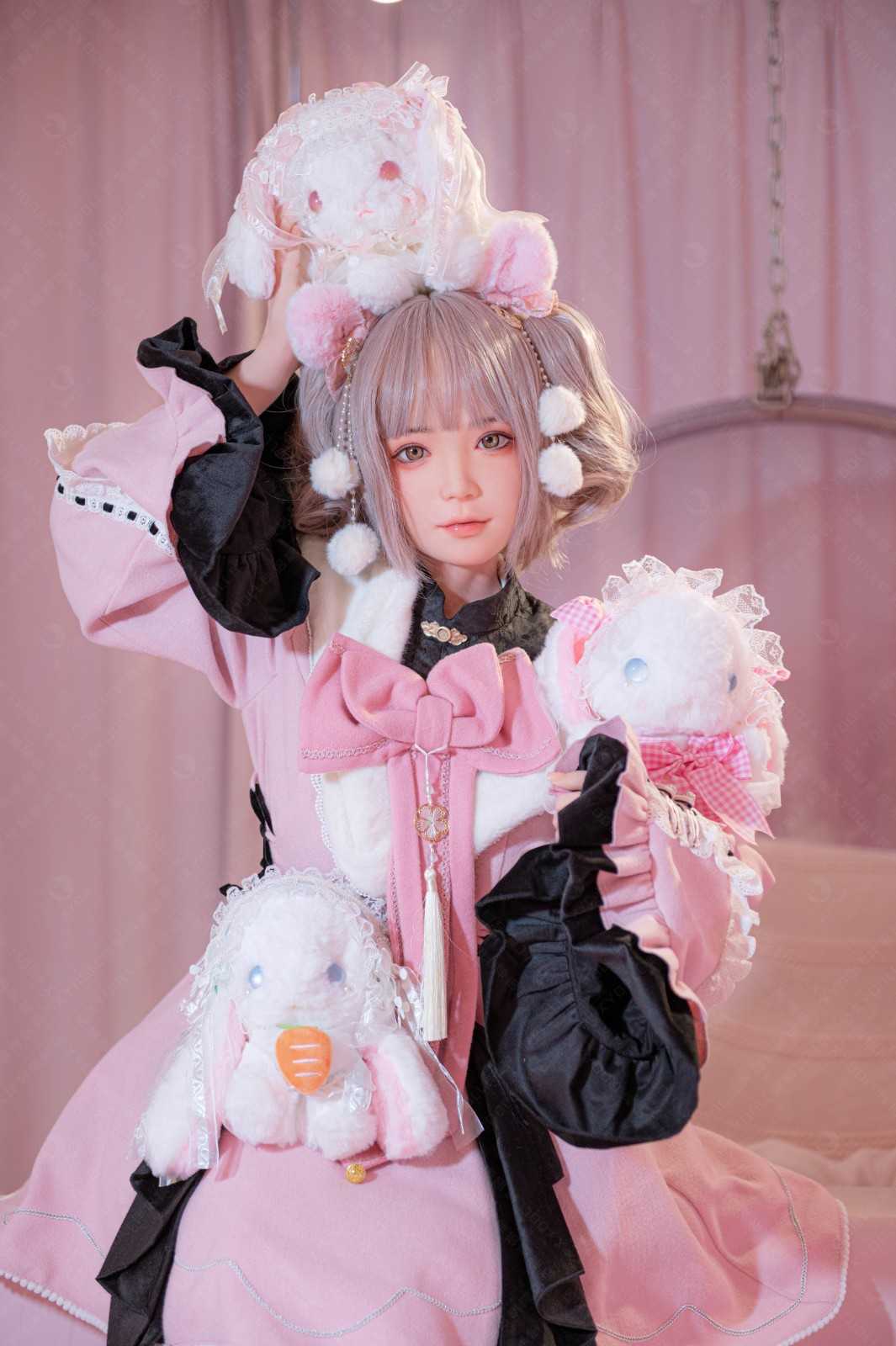 XY Dolls 148cm (4ft8") Tender Pink Hair Silicone Sex Doll - C-Cup - Jill