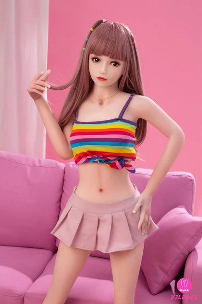 YJL Doll 148cm (4ft8") Asian Pink Haired Hybrid Sex Doll - C-Cup - Bertha