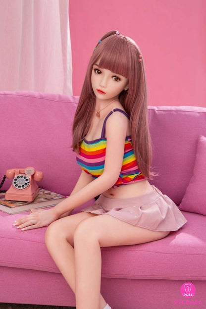 YJL Doll 148cm (4ft8") Asian Pink Haired Hybrid Sex Doll - C-Cup - Bertha